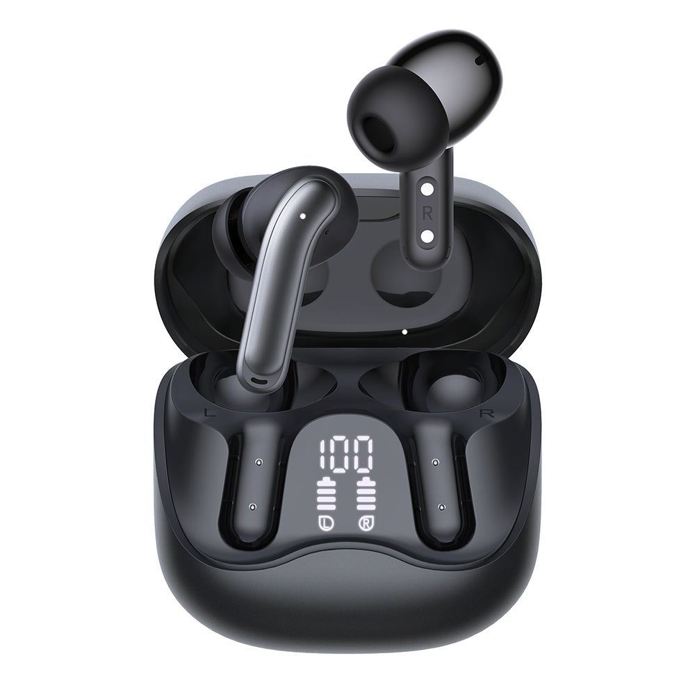Handsfree Bluetooth Techsuit CW5 EchoFit Pro, TWS, ANC, MultiPoint, Schwarz