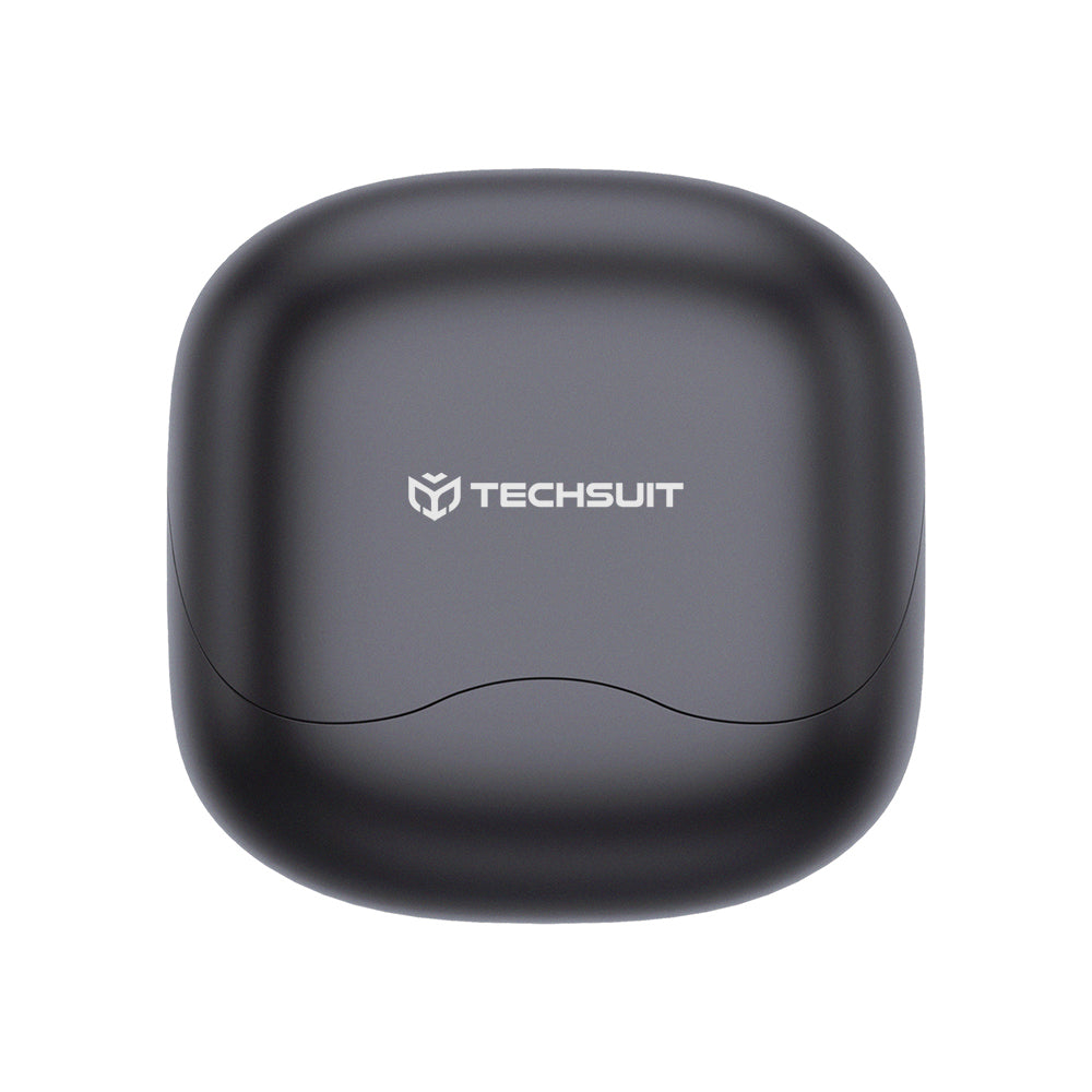 Kit mains libres Bluetooth Techsuit CW5 EchoFit Pro, TWS, ANC, MultiPoint, Noir