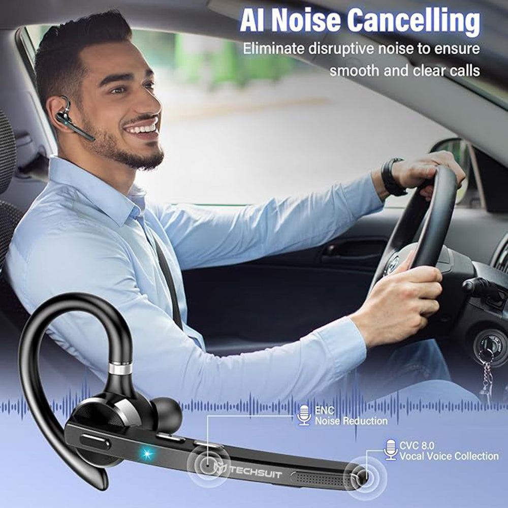 Kit mains libres Bluetooth Techsuit G9 TalkZen, A2DP, Noir