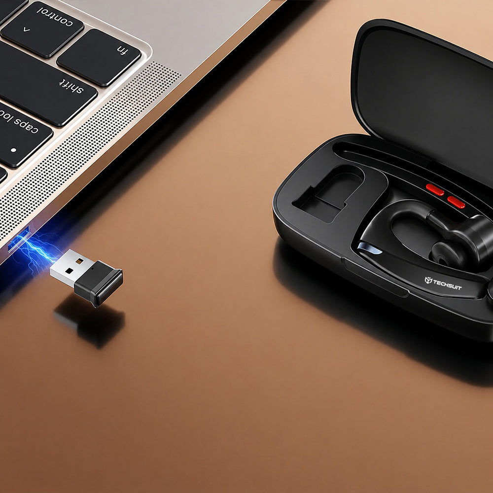 Techsuit SoundForce Pro G10 Bluetooth Call Center Headset, A2DP, Black