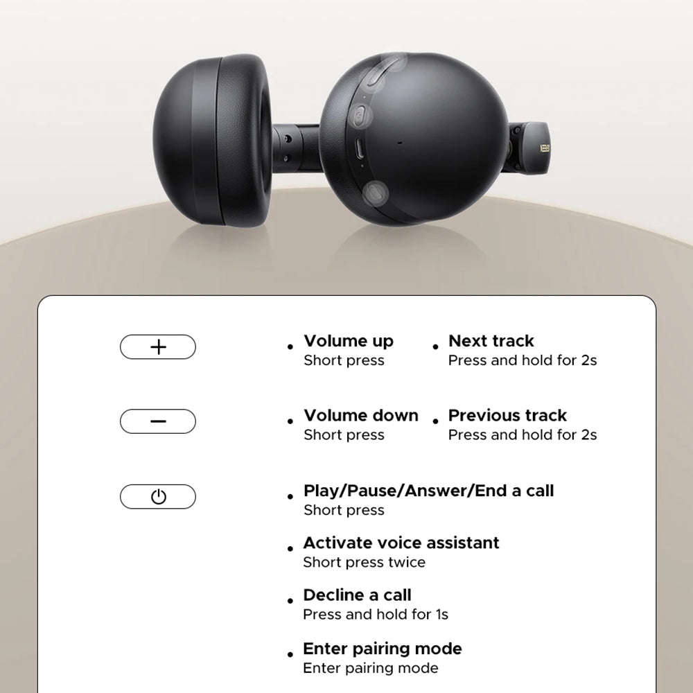 Kit mains libres Bluetooth UGREEN HiTune Max 2 HP205, MultiPoint, A2DP, ANC, Noir
