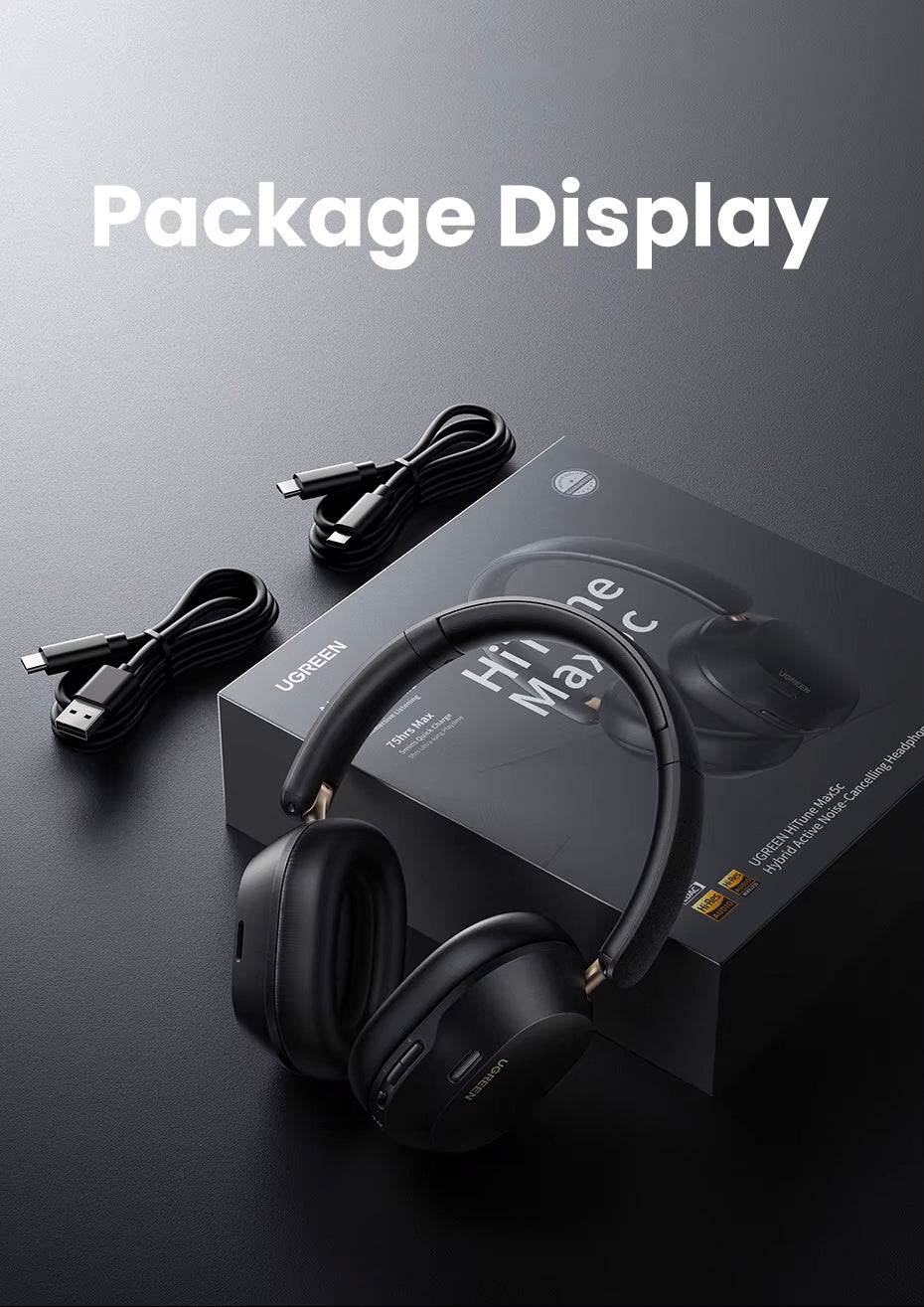 Handsfree Bluetooth UGREEN HiTune Max5C HP203, A2DP, ANC, Zwart