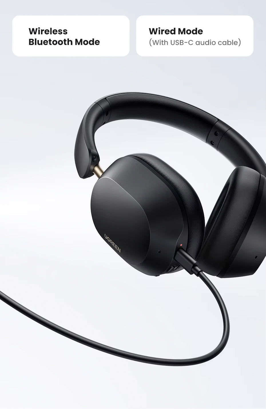 Handsfree Bluetooth UGREEN HiTune Max5C HP203, A2DP, ANC, Zwart