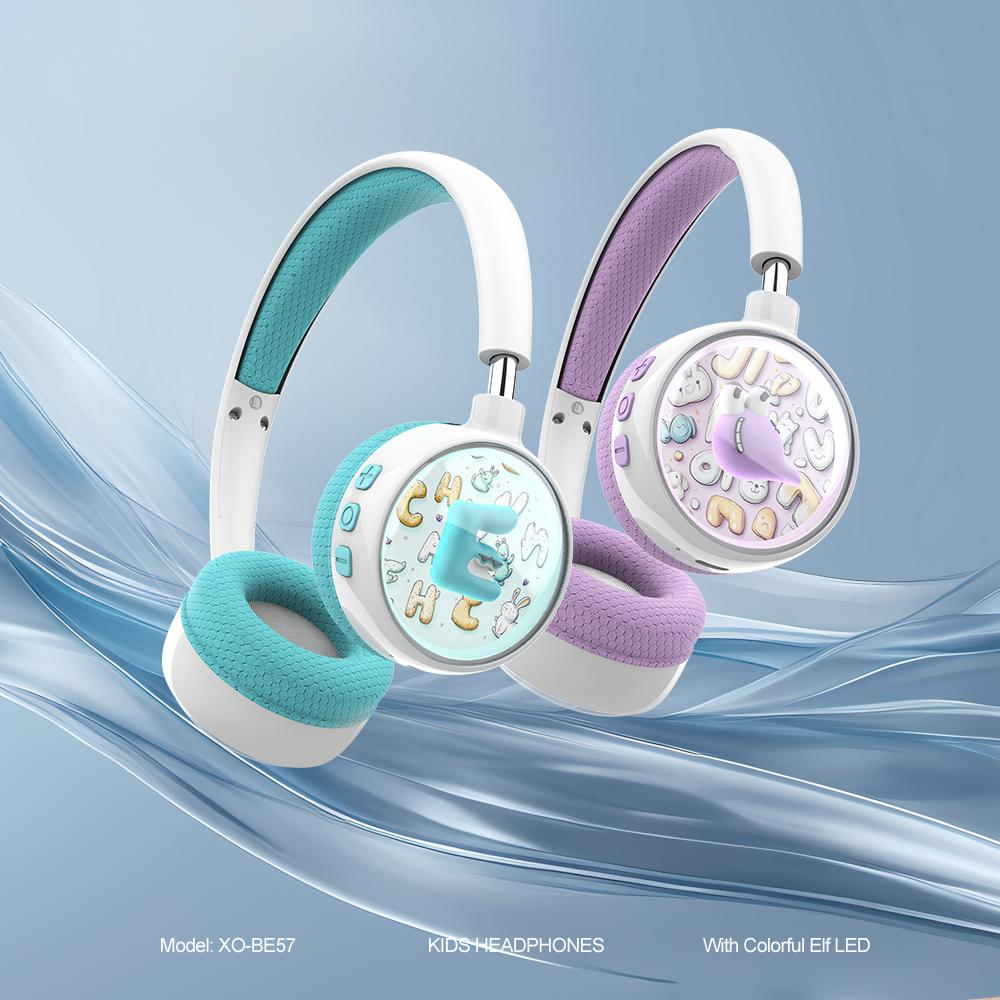 Casque Bluetooth mains libres XO Design BE57 Cartoon Kids, A2DP, Bleu