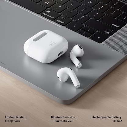 Handsfree Bluetooth XO Design Q6 Pods, TWS, Weiß