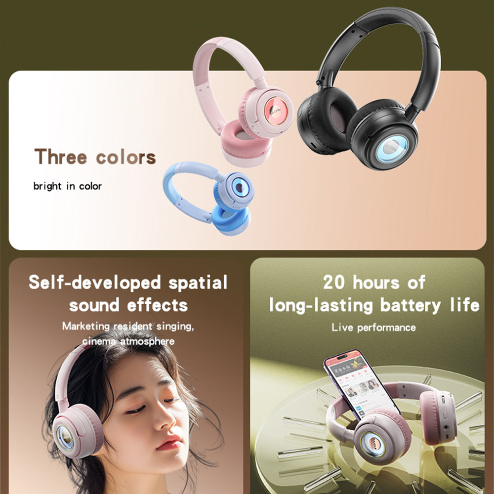 Handsfree Bluetooth Yesido EP06 Kids, A2DP, Zwart