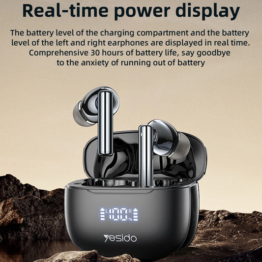 Handsfree Bluetooth Yesido TWS23, TWS, ANC, Zwart