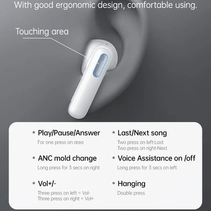 Handsfree Bluetooth Yesido TWS34, TWS, ANC, Wit