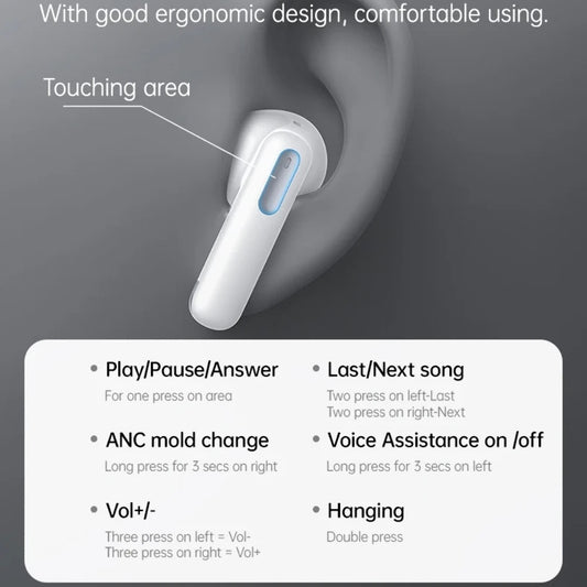 Handsfree Bluetooth Yesido TWS34, TWS, ANC, Wit