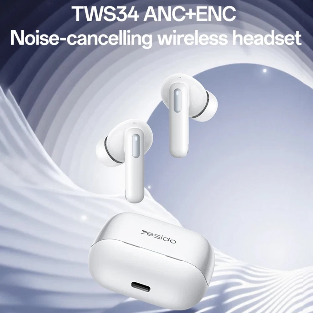 Handsfree Bluetooth Yesido TWS34, TWS, ANC, Wit