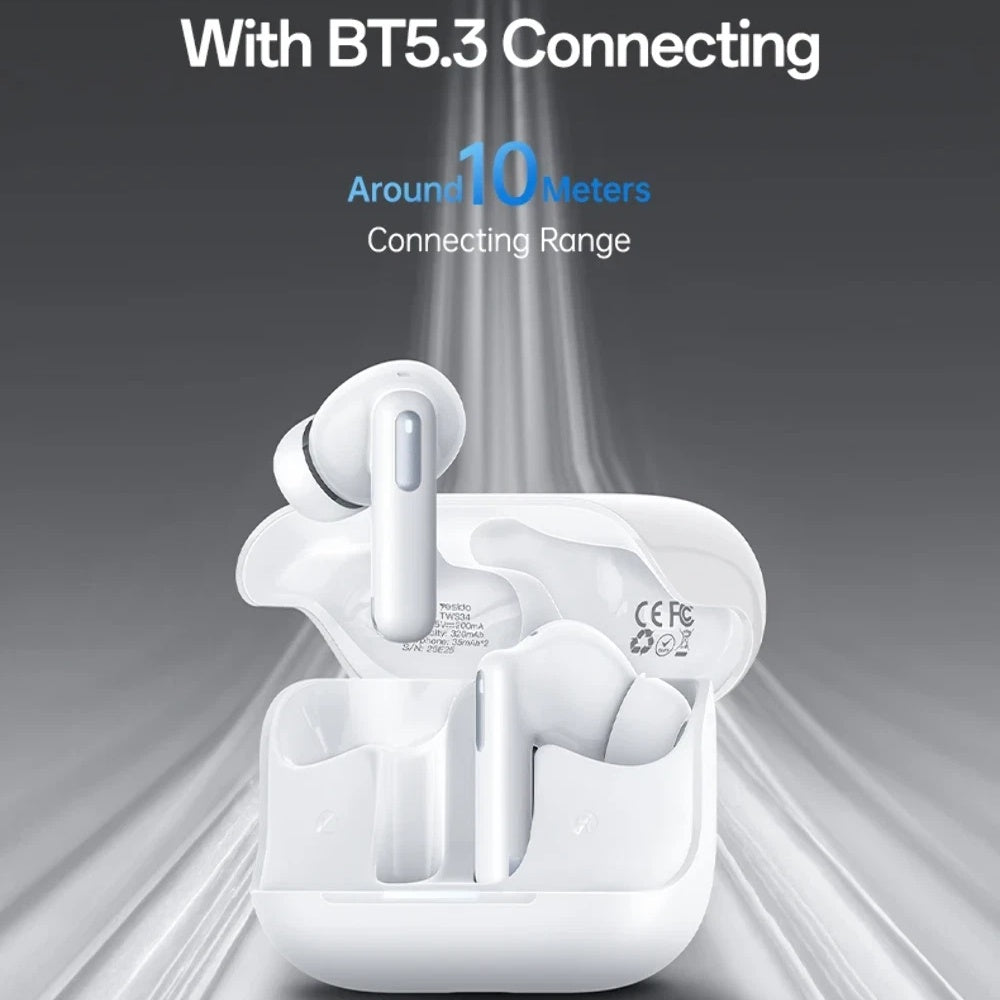 Handsfree Bluetooth Yesido TWS34, TWS, ANC, Wit