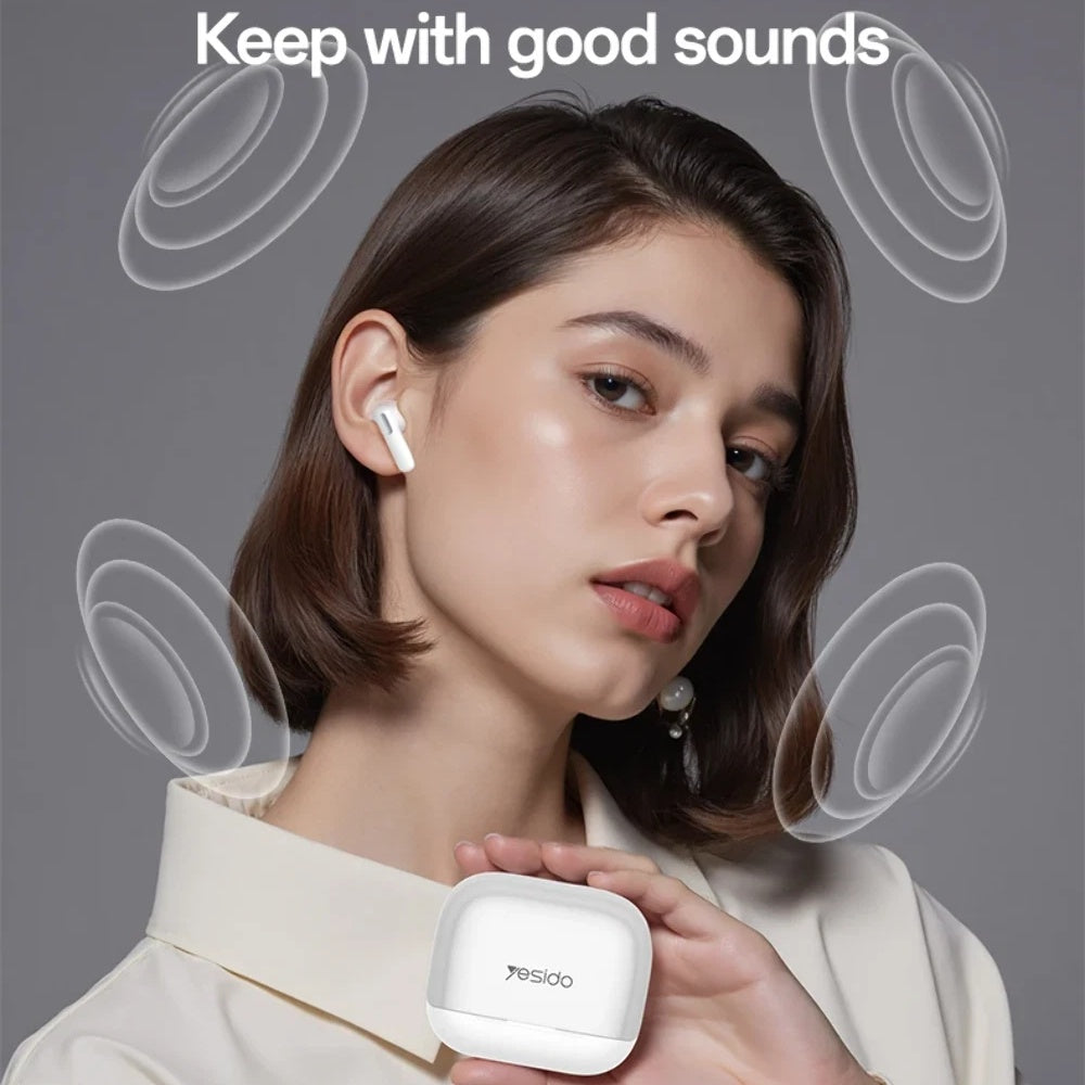 Handsfree Bluetooth Yesido TWS34, TWS, ANC, Wit