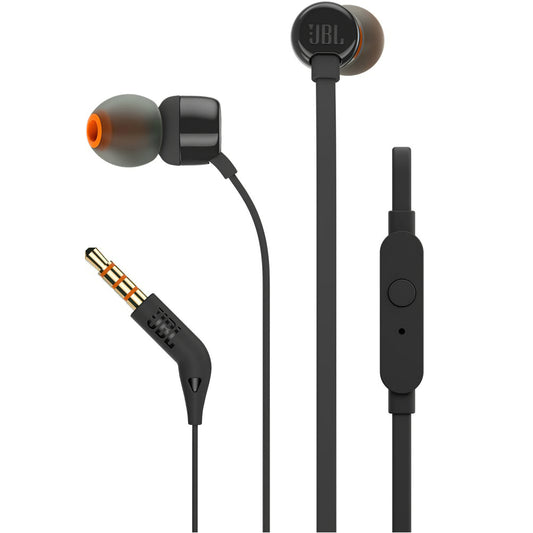 Handsfree 3,5 mm JBL T110, zwart JBLT110BLK