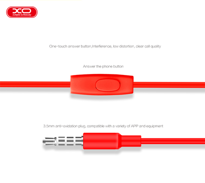 Handsfree 3.5mm XO Design S-6 Candy, Wit