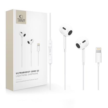 Handsfree Lightning Tech-Protect Ultraboost Core G2, Wit