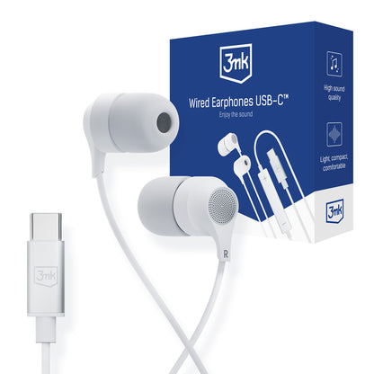 Handsfree USB-C 3MK, Wit 