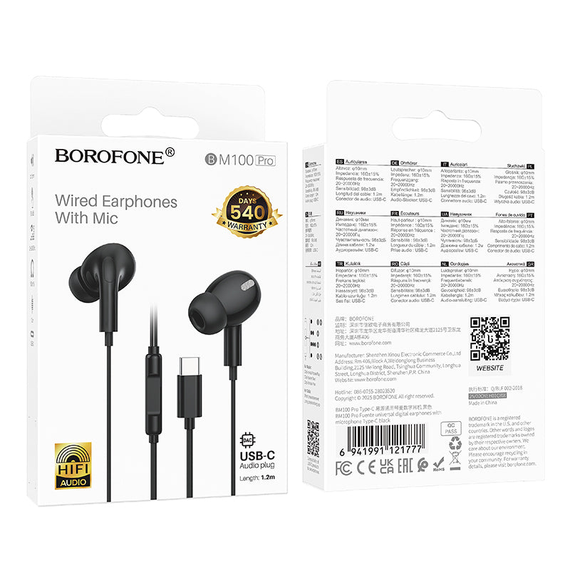 USB-C Freisprecheinrichtung Borofone BM100 Pro Fuente, Schwarz