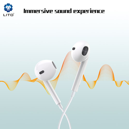 Handsfree USB-C Lito LF01T, 1.2m, Wit