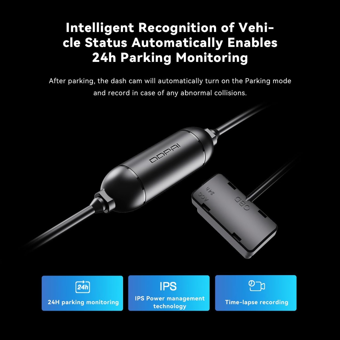 Hardwire OBD DDPAI DC001 pour Caméra E3 / Mini5 / N1 Dual / N3 / N3 Pro / N5 Dual / Z40 / Z50