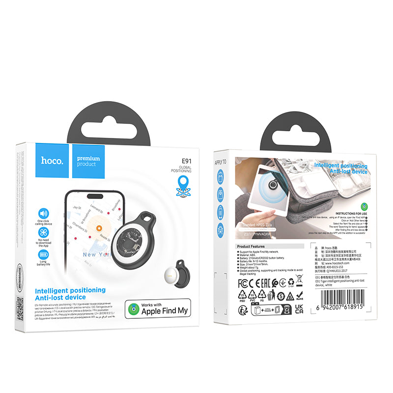 HOCO SmartTag E91 für iOS-Serie, Schwarz