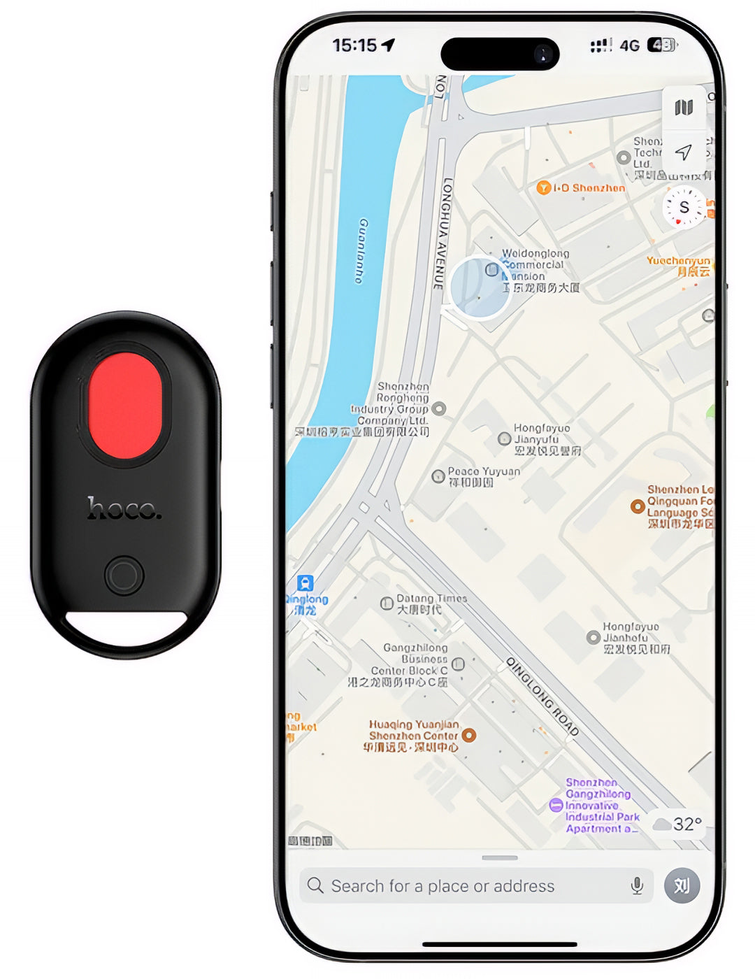 HOCO SmartTag E95 3in1 voor iOS Series, Zwart