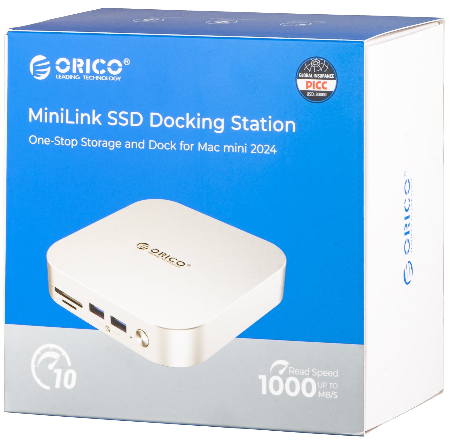 Multifunktionaler Hub Orico MiniLink M49P für Apple Mac Mini M4, 9in1, Silber