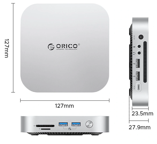 Multifunktionaler Hub Orico MiniLink M49P für Apple Mac Mini M4, 9in1, Silber