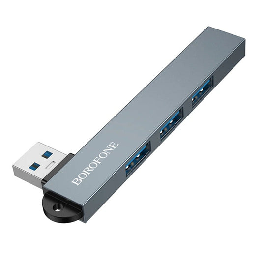 USB Hub Borofone FH1, 4-in-1, Grijs