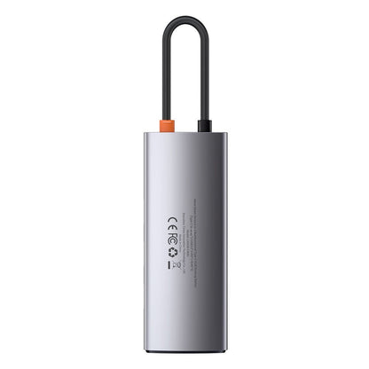 Baseus Metal Gleam USB-C Hub, 3 x USB-A 3.0 - 1 x USB-C - 1 x HDMI - 1 x RJ45, Gray CAHUB-CW0G