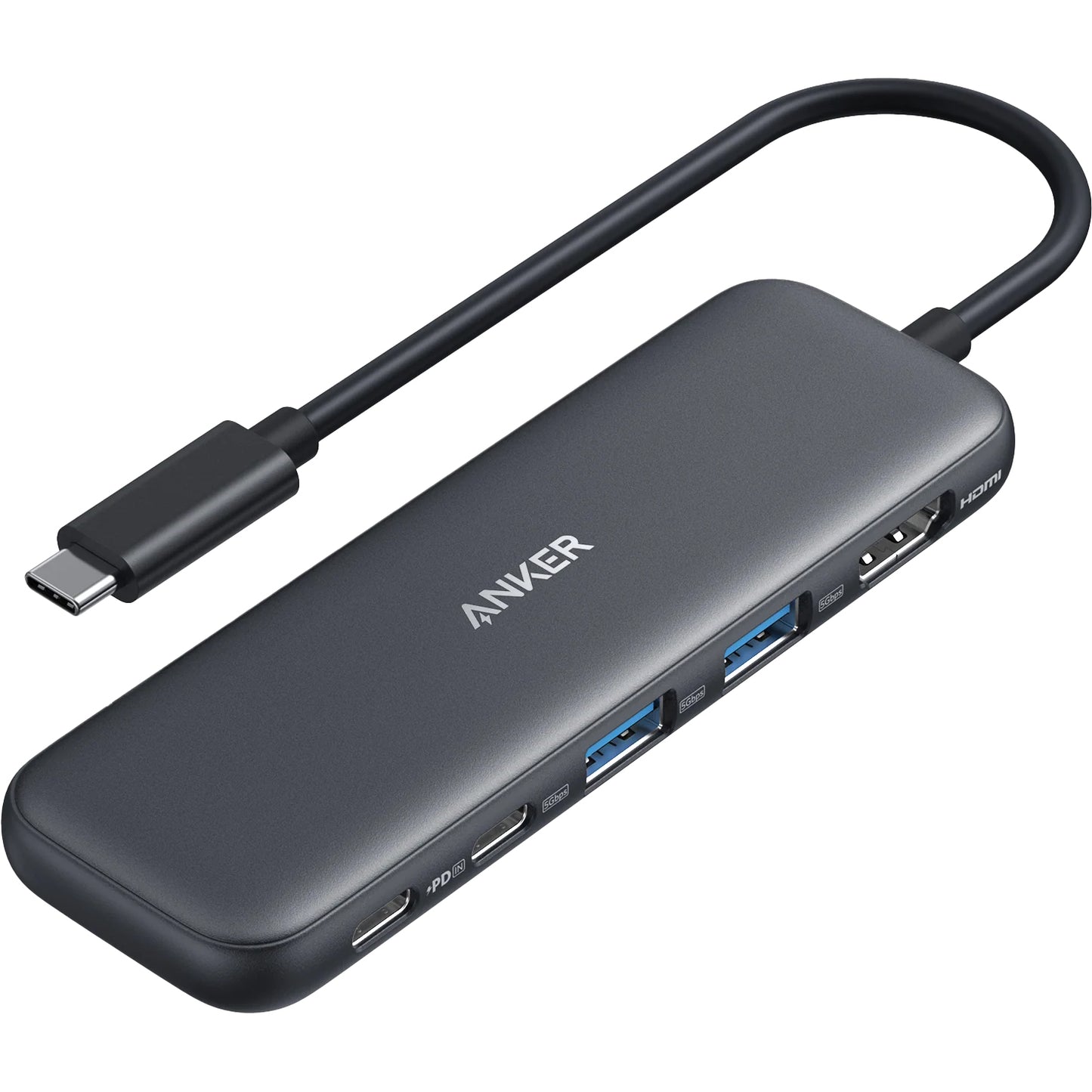 Hub USB-C Anker 332, 2 x USB-A - 2 x USB-C - 1 x HDMI, Gris A8355H11