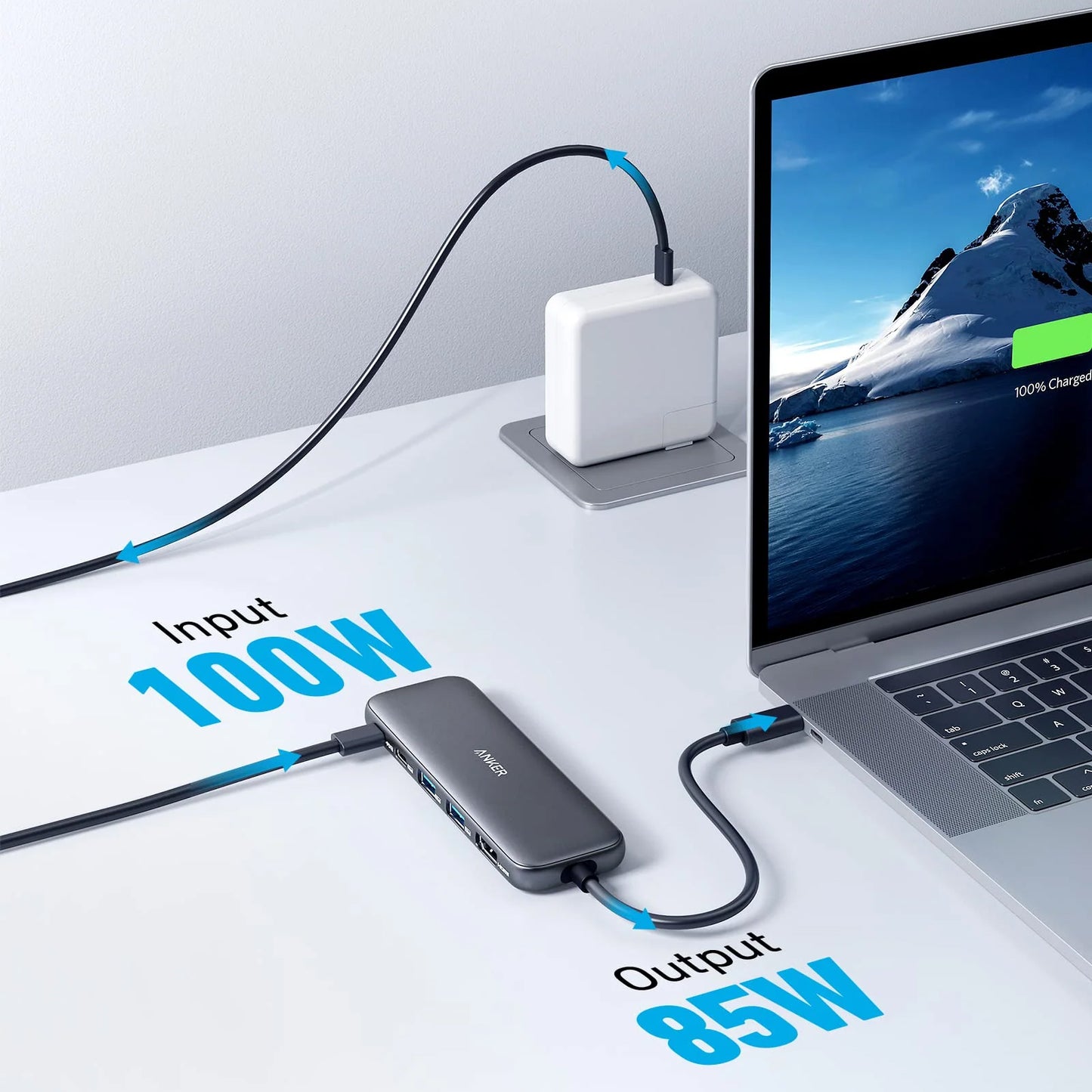 Hub USB-C Anker 332, 2 x USB-A - 2 x USB-C - 1 x HDMI, Gris A8355H11