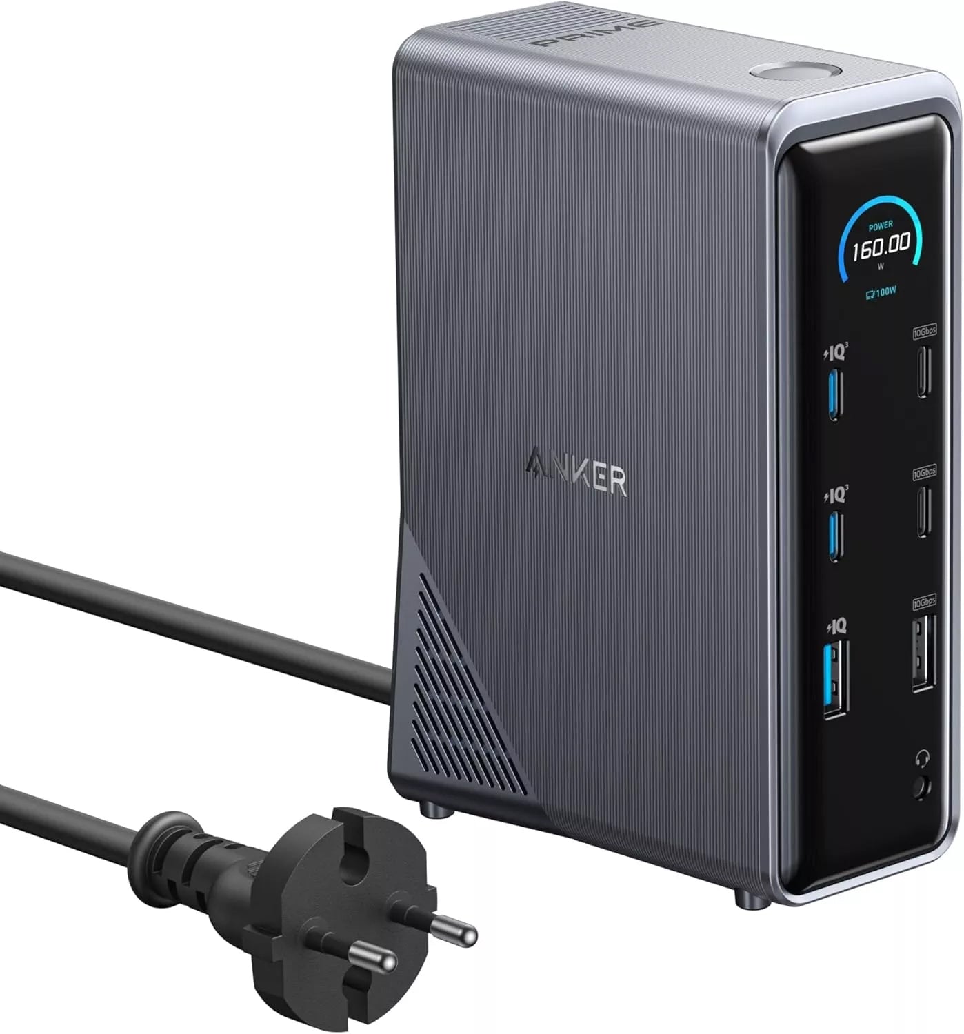 Hub USB-C Anker Prime 737, 2 x USB-A 3.0 - 3 x USB-A - 5 x USB-C - 2 x HDMI - 1 x Jack 3.5mm - 1 x RJ45, Zwart A83B63A1