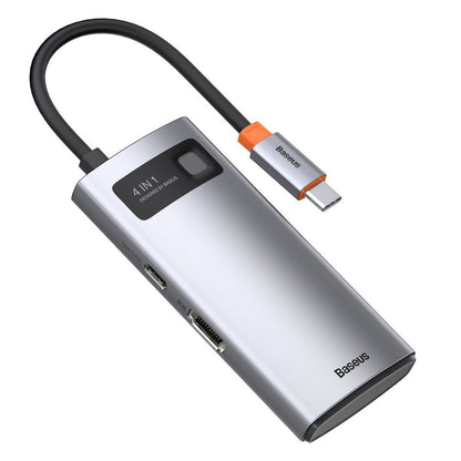 Hub USB-C Baseus Metal Gleam, 2 x USB-A - 1 x USB-C - 1 x HDMI, Grau Wiederverpackt CAHUB-CY0G