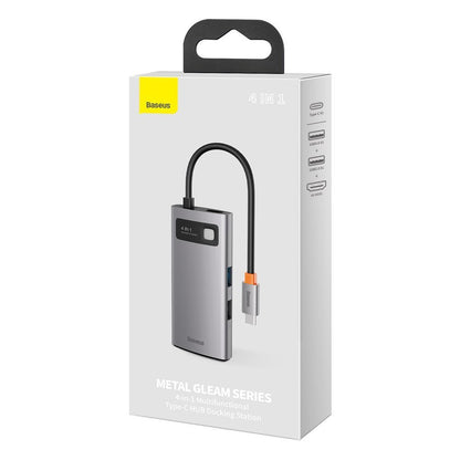 Hub USB-C Baseus Metal Gleam, 2 x USB-A - 1 x USB-C - 1 x HDMI, Grau Wiederverpackt CAHUB-CY0G