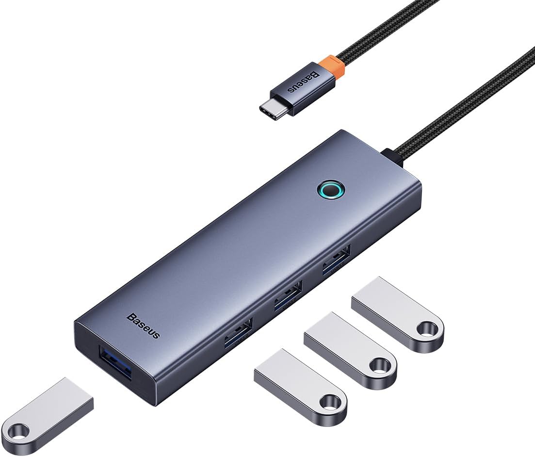 USB-C Hub Baseus UltraJoy, 4 x USB-A 3.0, Grijs B0005280A813-03