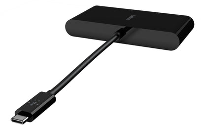 USB-C Hub Belkin Connect, 1 x USB-A 3.0 - 1 x HDMI - 1 x VGA - 1 x RJ45, Schwarz AVC005btBK