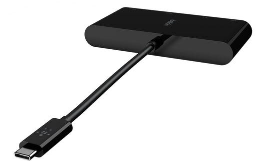 USB-C Hub Belkin Connect, 1 x USB-A 3.0 - 1 x HDMI - 1 x VGA - 1 x RJ45, Schwarz AVC005btBK