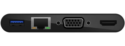 USB-C Hub Belkin Connect, 1 x USB-A 3.0 - 1 x HDMI - 1 x VGA - 1 x RJ45, Schwarz AVC005btBK