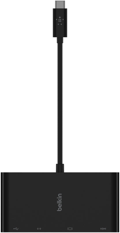 USB-C Hub Belkin Connect, 1 x USB-A 3.0 - 1 x HDMI - 1 x VGA - 1 x RJ45, Schwarz AVC005btBK