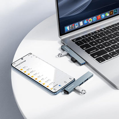 Hub USB-C Borofone FH1A, 4 en 1, Gris