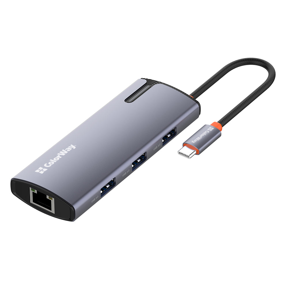 ColorWay CW-HUB03 USB-C Hub, 6in1, Silver