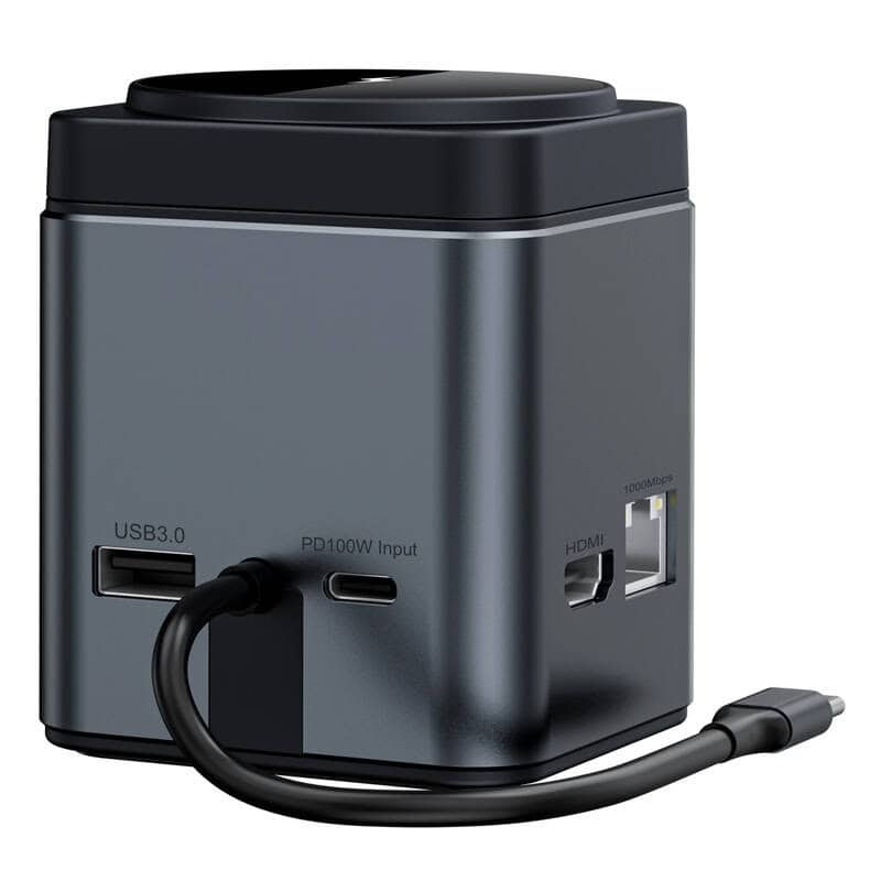 USB-C Hub mit QI Wireless Charging BlitzWolf BW-TH17, 9in1, Schwarz