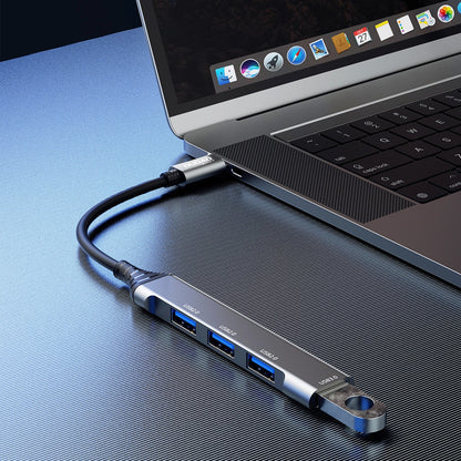 Hub USB-C Dudao A16T, 1 x USB-A 3.0 - 3 x USB-A, Schwarz