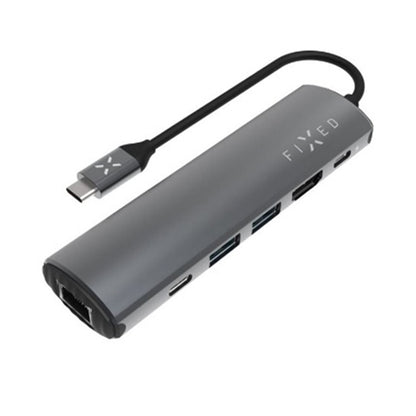 Hub USB-C Fixed Pro, 6en1, Gris