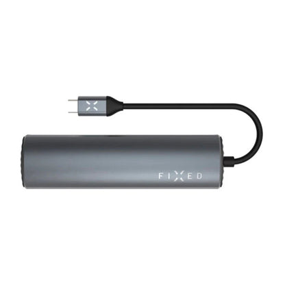 Hub USB-C Fixed Pro, 6en1, Gris