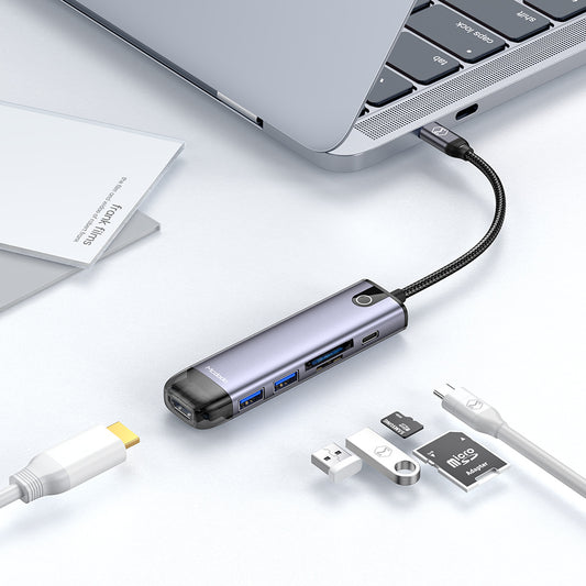 Hub USB-C McDodo HU-7740, 6in1, Grau