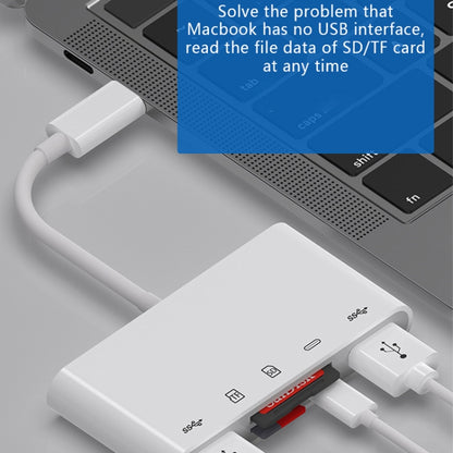 OEM USB-C Hub NK-1032TC, 2 x USB-A - 1 x USB-C - 1 x SD - 1 x microSD, Wit 