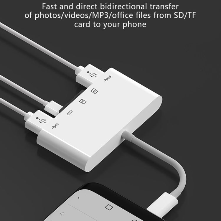 OEM USB-C Hub NK-1032TC, 2 x USB-A - 1 x USB-C - 1 x SD - 1 x microSD, Wit 