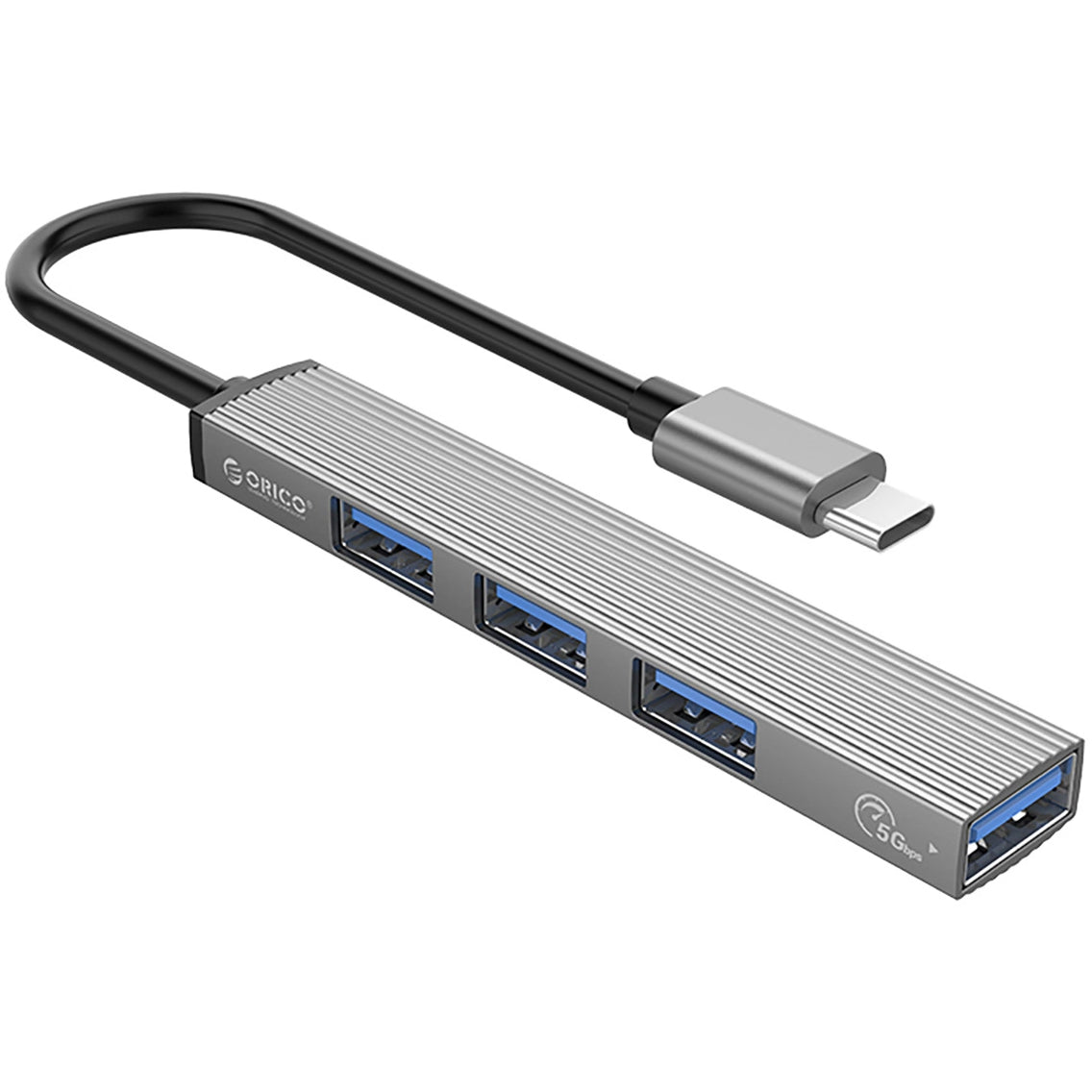 Hub USB-C Orico AH-A13, 1 x USB-A 3.0 - 3 x USB-A, Gris