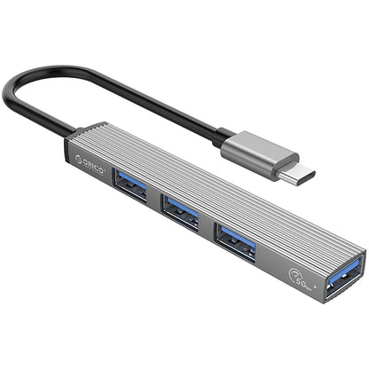 Hub USB-C Orico AH-A13, 1 x USB-A 3.0 - 3 x USB-A, Gris